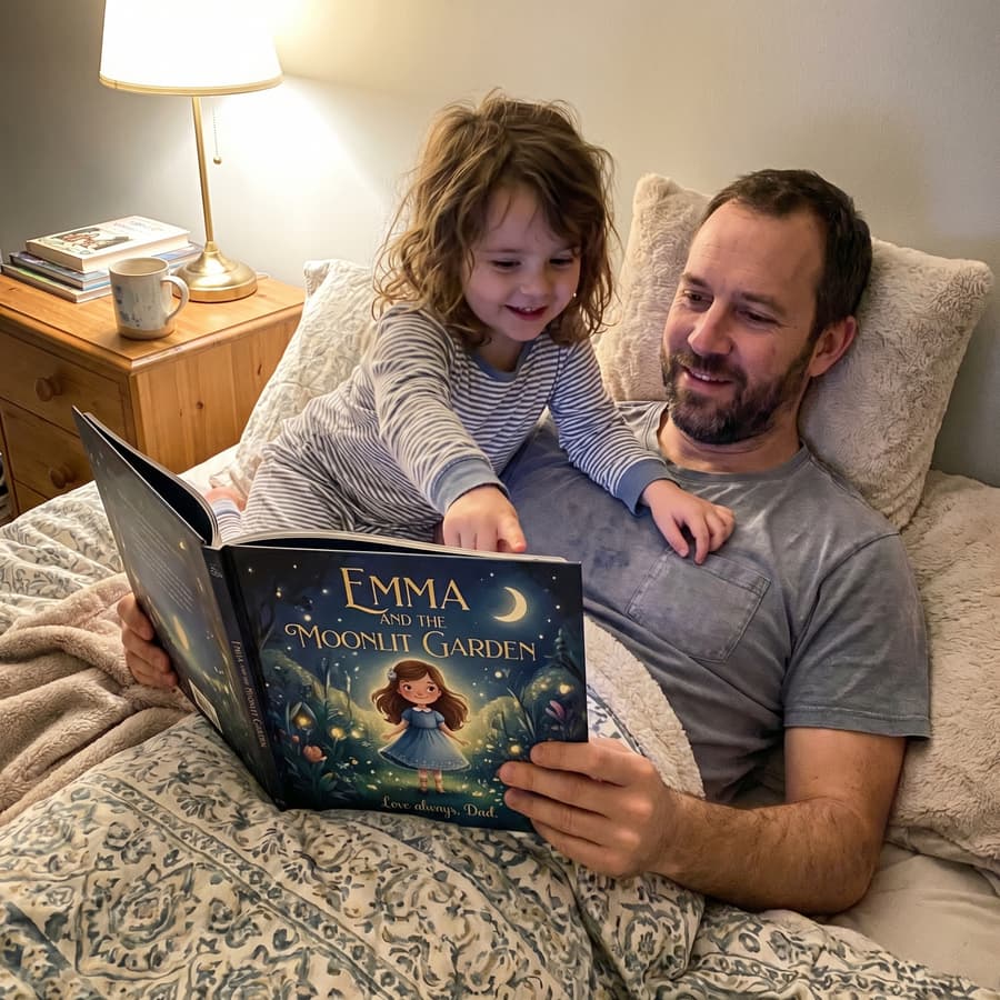 A young girl sitting on her bed, beaming as she holds Zuri and the Sunshine Parade